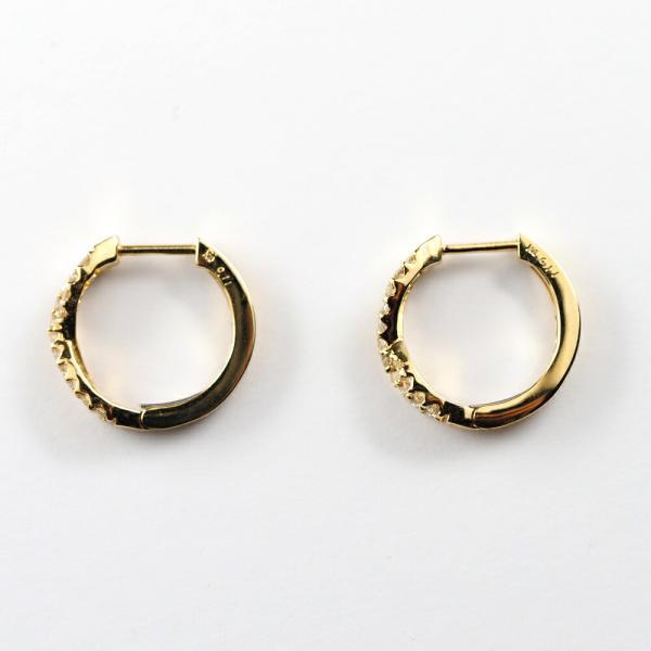 ダイヤモンド ダイヤ ピアス 18金 K18 キャッチレス キャッチレスピアス フープ クロス キャッチなしのピアスの画像