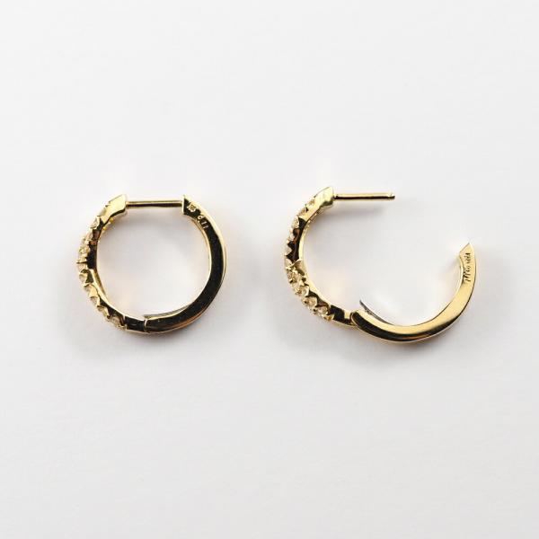 ダイヤモンド ダイヤ ピアス 18金 K18 キャッチレス キャッチレスピアス フープ クロス キャッチなしのピアスの画像