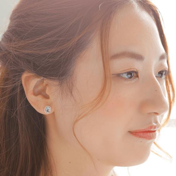 アクアマリン ピアス 18金 k18 ダイヤダイヤ取り巻き 18k オーバル 12月誕生石 カラーストーン シンプル |  | 02
