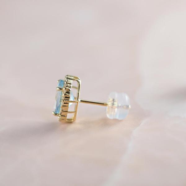 アクアマリン ピアス 18金 k18 ダイヤダイヤ取り巻き 18k オーバル 12月誕生石 カラーストーン シンプル |  | 06