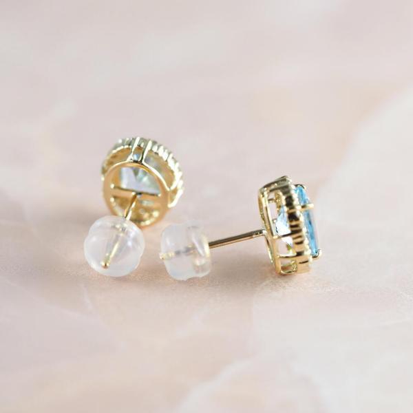 アクアマリン ピアス 18金 k18 ダイヤダイヤ取り巻き 18k オーバル 12月誕生石 カラーストーン シンプル |  | 07