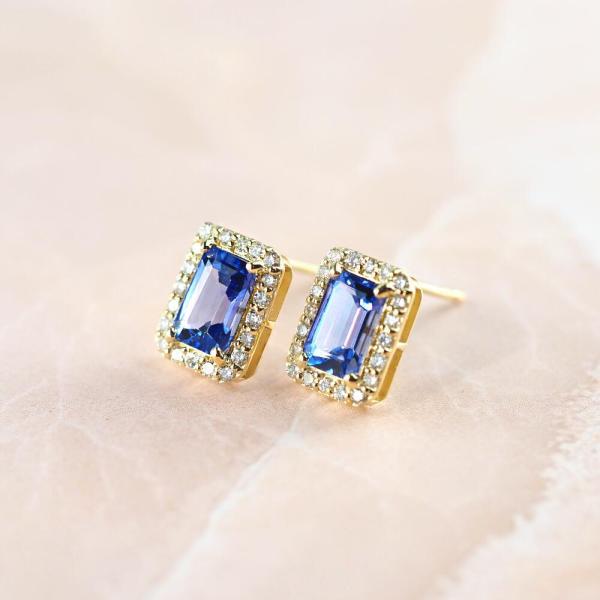 タンザナイト ピアス 18金 k18 ダイヤダイヤ取り巻き 18k 角 12月誕生石 カラーストーン シンプル |  | 01