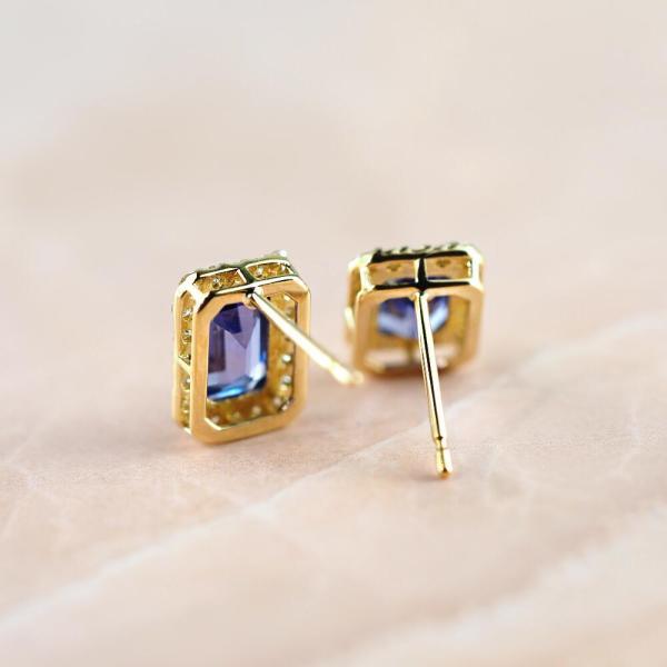 タンザナイト ピアス 18金 k18 ダイヤダイヤ取り巻き 18k 角 12月誕生石 カラーストーン シンプル |  | 07