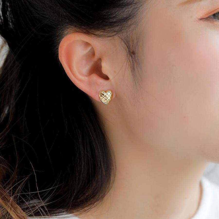 爆買  K18 ハート ピアス 18k 18金 ゴールド 大きい ボリューム 地金 メロンパン レディース |  | 02