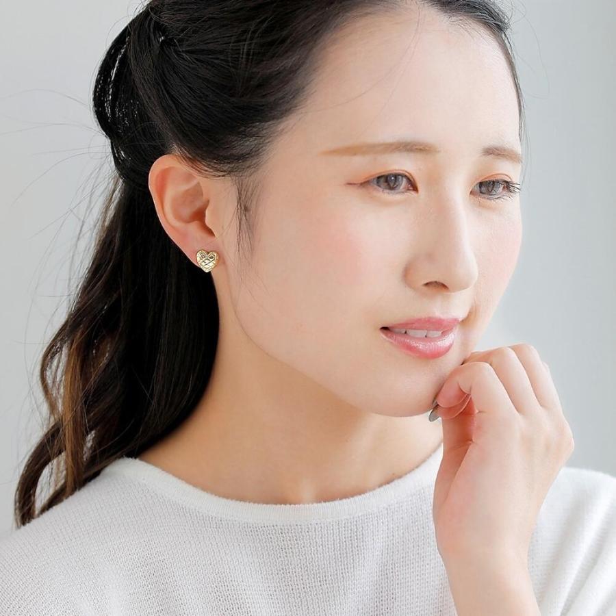 爆買  K18 ハート ピアス 18k 18金 ゴールド 大きい ボリューム 地金 メロンパン レディース |  | 05