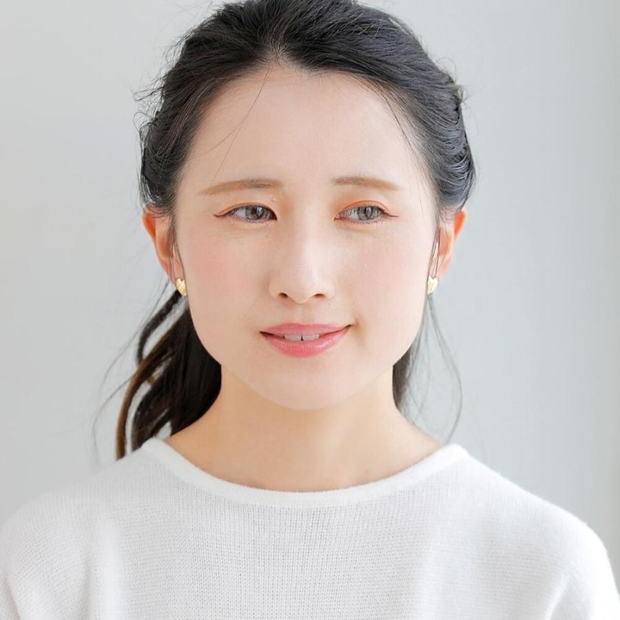 爆買  K18 ハート ピアス 18k 18金 ゴールド 大きい ボリューム 地金 メロンパン レディース |  | 06