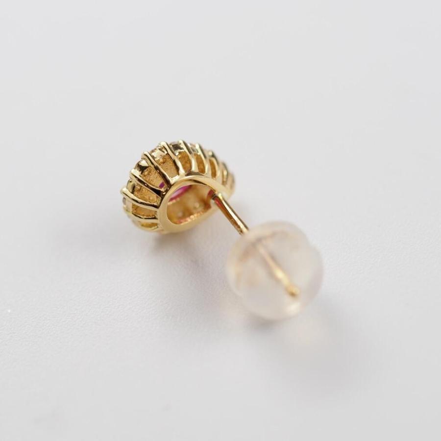 【最終価格】クアラントット　18Kルビー　ピアス•イヤリングチャーム ルビー ピアス K18 18k 18金 ダイヤモンド ダイヤ ダイヤ取り巻き ペア