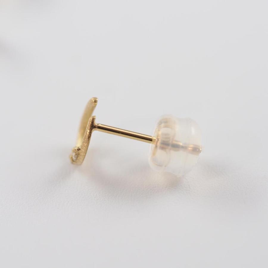 18金 ピアス 18k 18金ピアス  k18 馬蹄 ダイヤ ホースシュー レディース 艶消し |  | 03