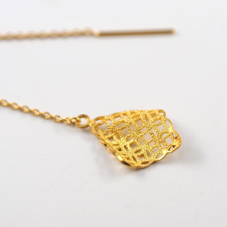 24金 ピアス 24金ピアス 純金 k24 K24 長い ゴールド チェーン ひし形 デザイン シンプル 小豆 人気 普段使い プレゼント |  | 03