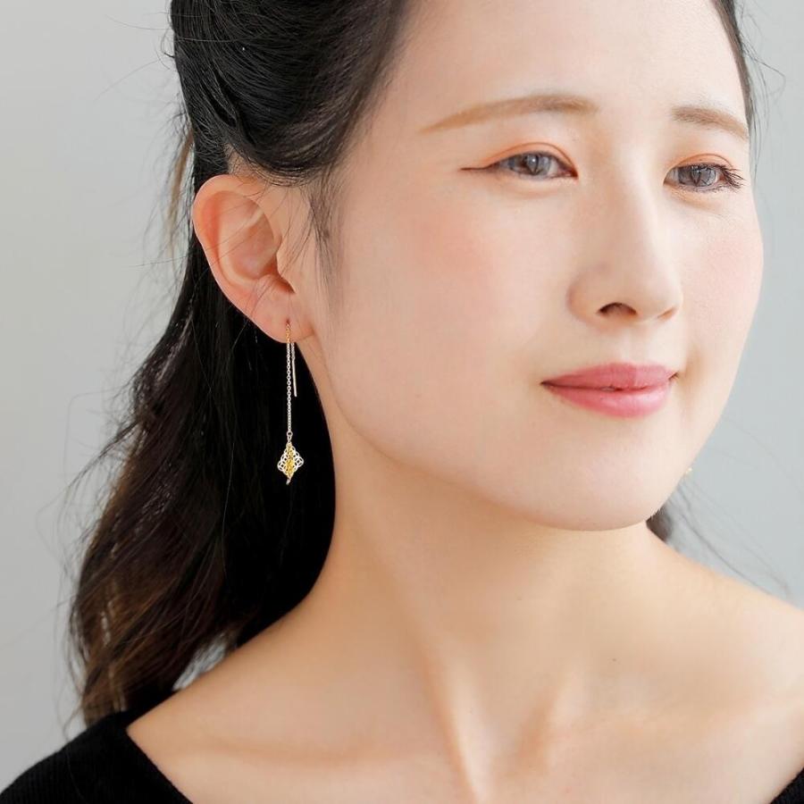 24金 ピアス 24金ピアス 純金 k24 K24 長い ゴールド チェーン ひし形 デザイン シンプル 小豆 人気 普段使い プレゼント |  | 07