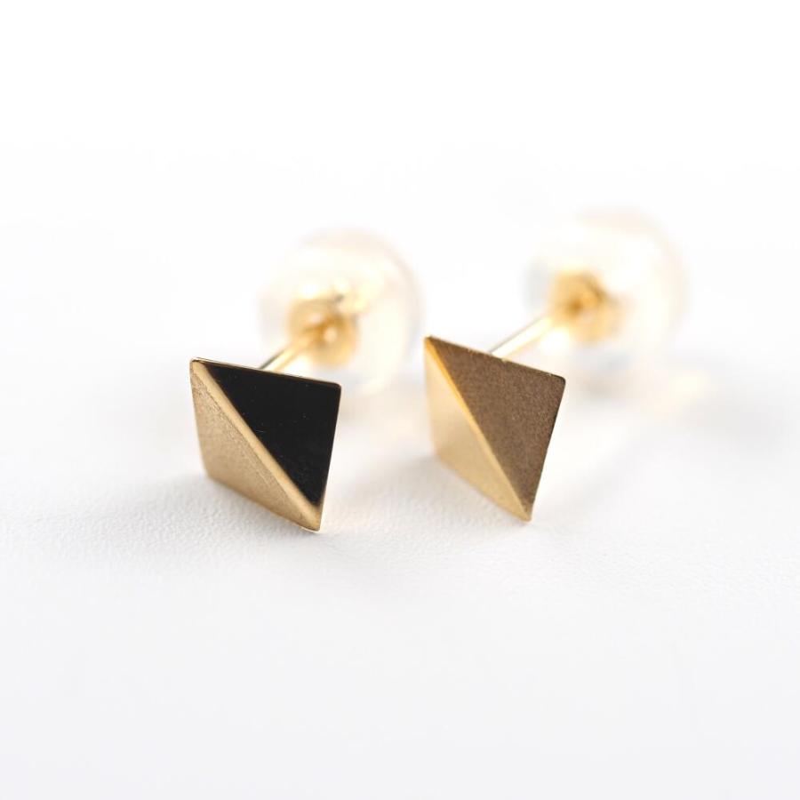 K18 ひし形 7mm ピアス 18k 18金 ゴールド サテーナ 普段使い 使いやすい シンプル レディース プレゼント ギフトの画像