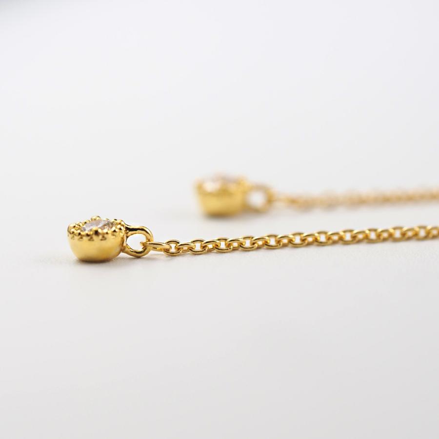 24金 ピアス 24金ピアス 純金 k24 K24 ダイヤ ダイヤモンド 一粒石 長い ゴールド チェーン シンプル 小豆 普段使い プレゼント |  | 02