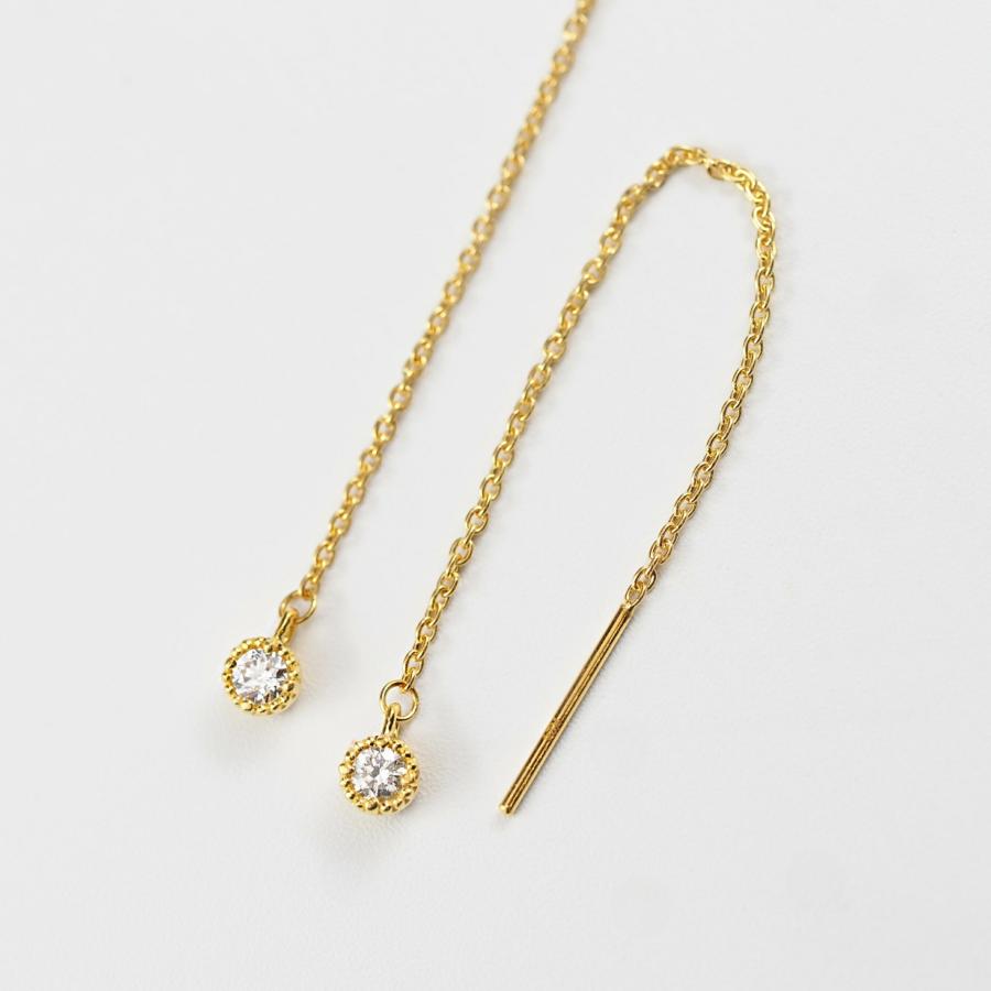 24金 ピアス 24金ピアス 純金 k24 K24 ダイヤ ダイヤモンド 一粒石 長い ゴールド チェーン シンプル 小豆 普段使い プレゼント |  | 05