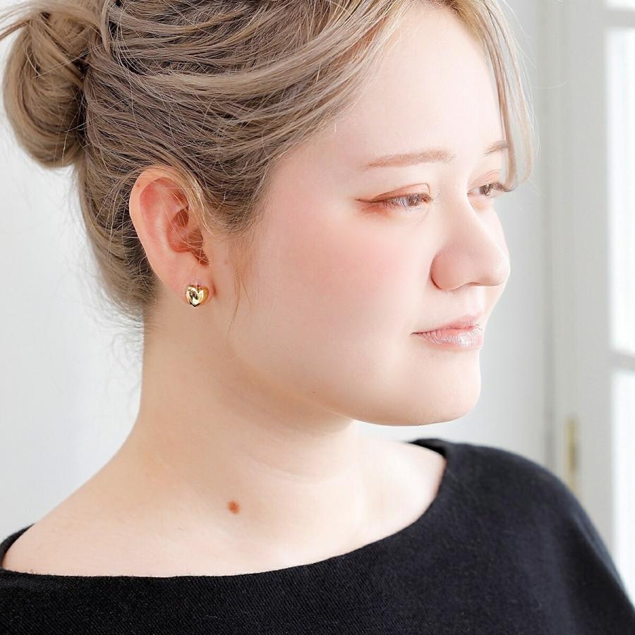 K18 ハート ピアス 18k 18金 ゴールド 大きい ボリューム 地金 LOVE ラブ 文字入り レディース |  | 07