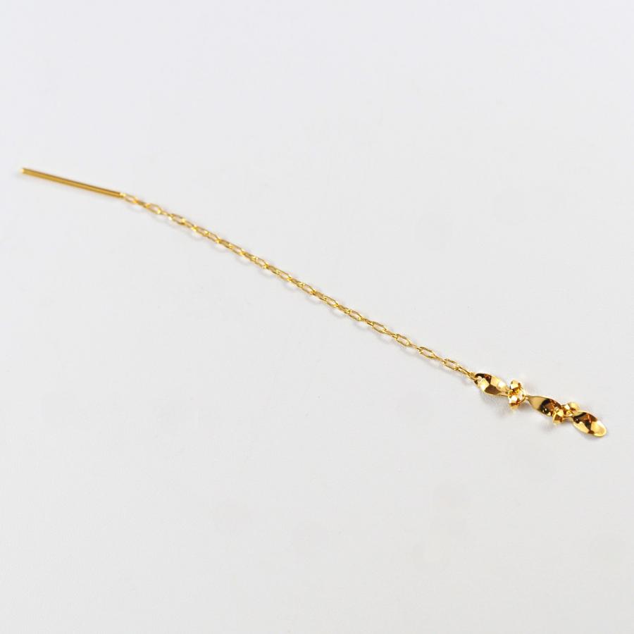 24金 ピアス 24金ピアス 純金 k24 K24 長い ゴールド チェーン 葉っぱ リーフ シンプル 小豆 人気 普段使い プレゼント |  | 02