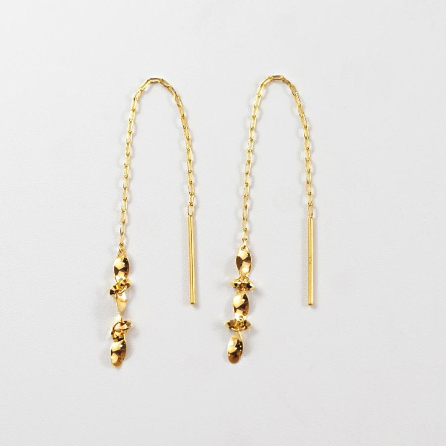 24金 ピアス 24金ピアス 純金 k24 K24 長い ゴールド チェーン 葉っぱ リーフ シンプル 小豆 人気 普段使い プレゼント |  | 06