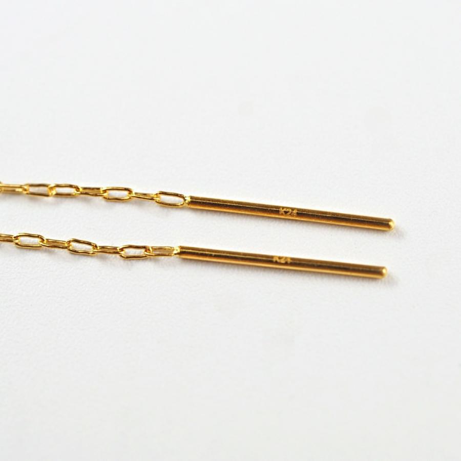 24金 ピアス 24金ピアス 純金 k24 K24 長い ゴールド チェーン 葉っぱ リーフ シンプル 小豆 人気 普段使い プレゼント |  | 07
