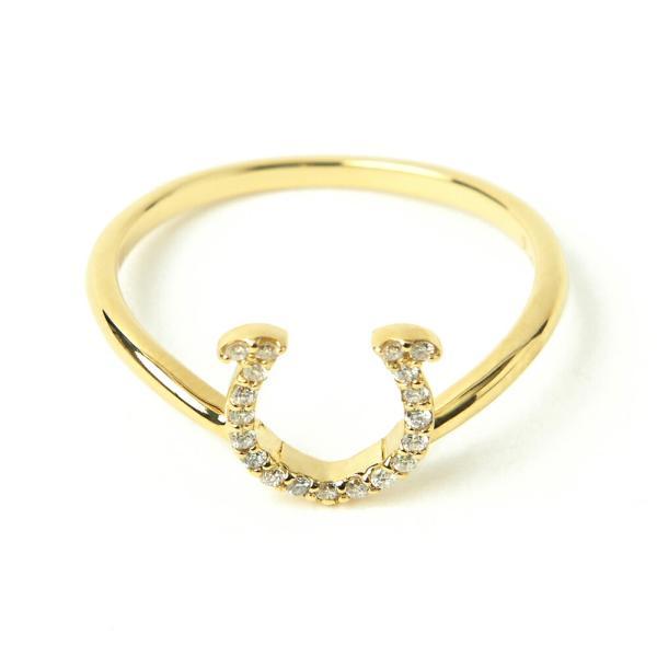 指輪 レディース 馬蹄 18金 ダイヤモンド リング ホースシュー お守り 18k レディース メンズ プレゼント MITURE ミチュール |  | 01