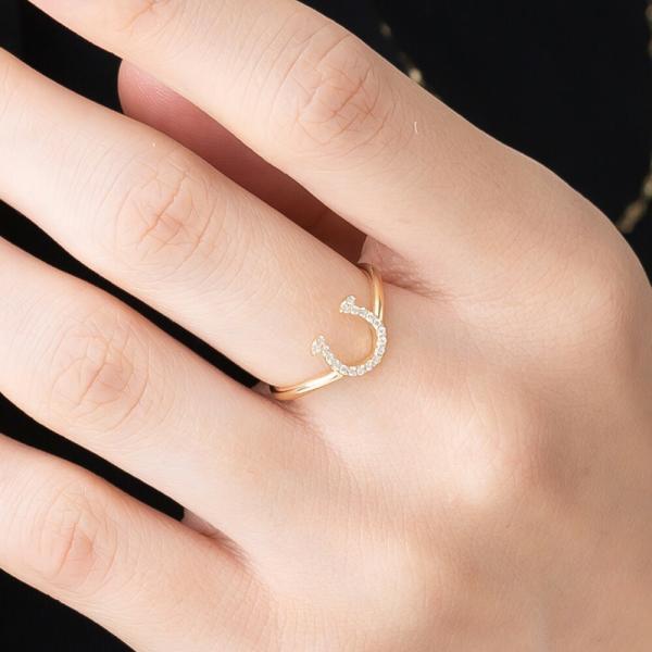 指輪 レディース 馬蹄 18金 ダイヤモンド リング ホースシュー お守り 18k レディース メンズ プレゼント MITURE ミチュール |  | 05