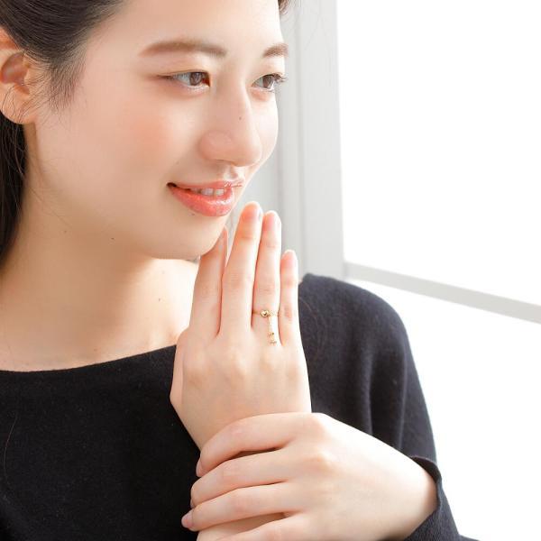 指輪 レディース 18金  チェーンリング フリーサイズ k18 スライド式  ムーブ 調節 長さ調節 プレゼント MITURE ミチュールの画像