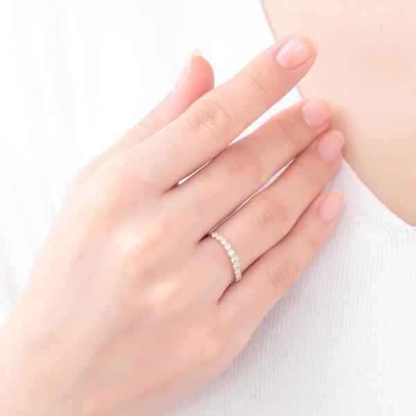 指輪 レディース 18金 ダイヤモンド リング 指輪 0.5ct ハーフエタニティ 18k プレゼント  MITURE ミチュールの画像