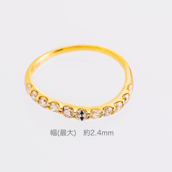 指輪 レディース 18金 ダイヤモンド リング 指輪 0.5ct ハーフエタニティ 18k プレゼント  MITURE ミチュールの画像