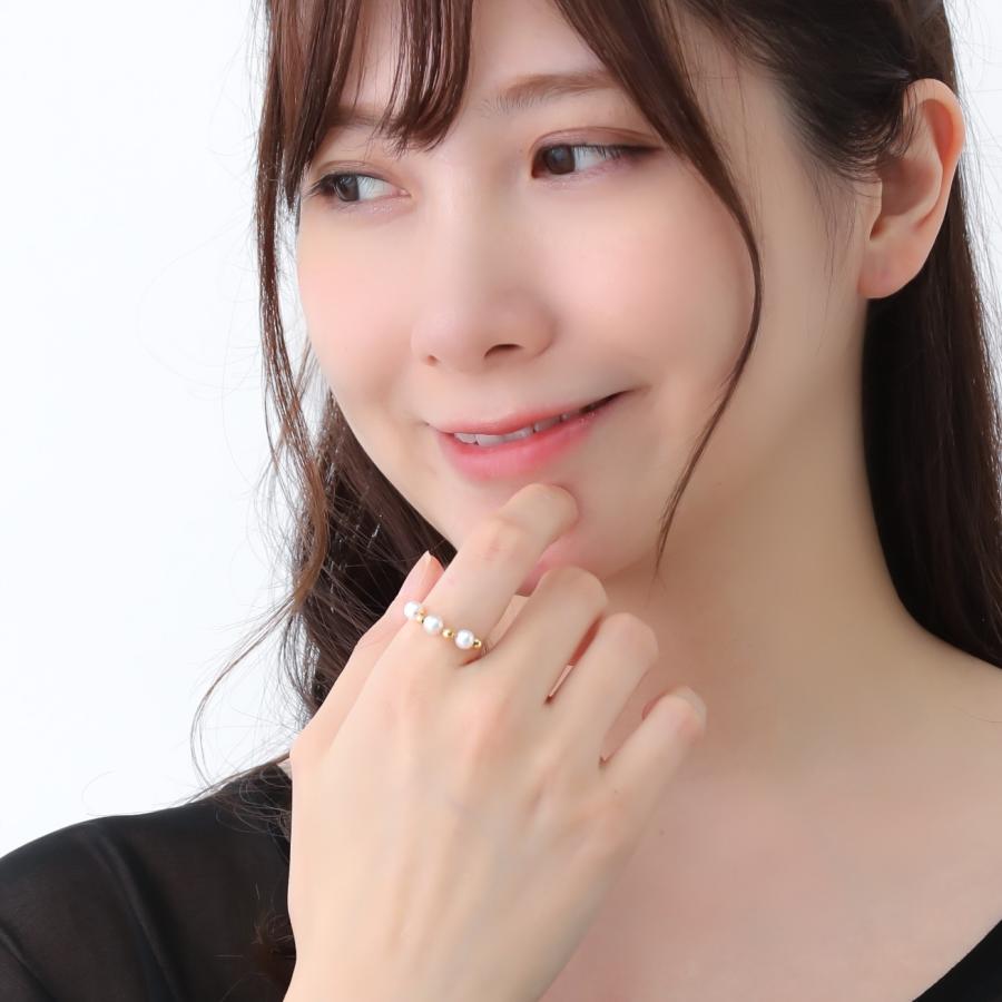 k18 指輪 チェーンリング スライド式 ムーブ 調節 長さ調節 アコヤパール パール |  | 03