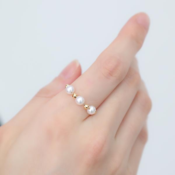 k18 指輪 チェーンリング スライド式 ムーブ 調節 長さ調節 アコヤパール パール |  | 04