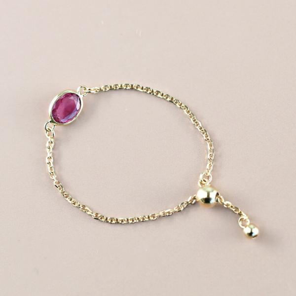 18金 リング k18 指輪 ルビー チェーンリング スライド式 ムーブ 調節 長さ調節 プレゼント 女性 |  | 02