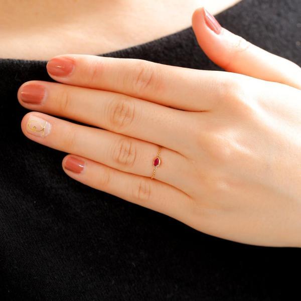 18金 リング k18 指輪 ルビー チェーンリング スライド式 ムーブ 調節 長さ調節 プレゼント 女性 |  | 03