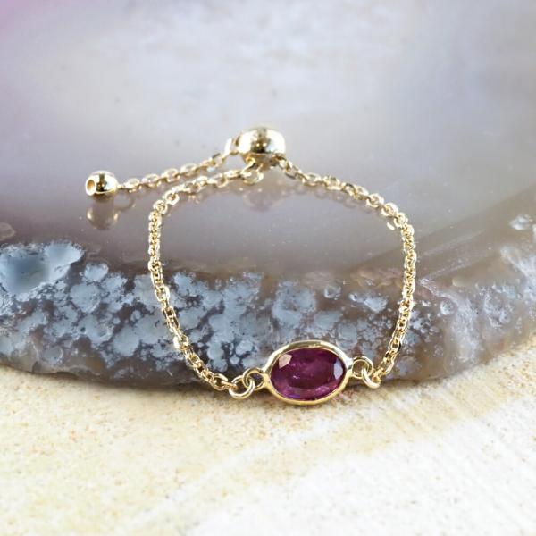 18金 リング k18 指輪 ルビー チェーンリング スライド式 ムーブ 調節 長さ調節 プレゼント 女性 |  | 04