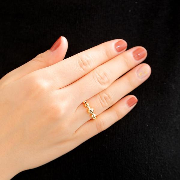 指輪 レディース18金 フリーサイズ リング k18 形状記憶 ミラーボール 人気 おしゃれ プレゼント |  | 03