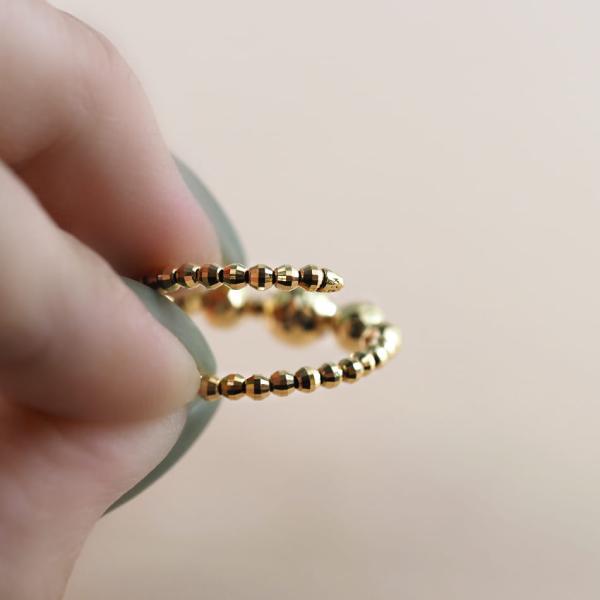 指輪 レディース18金 フリーサイズ リング k18 形状記憶 ミラーボール 人気 おしゃれ プレゼント |  | 08