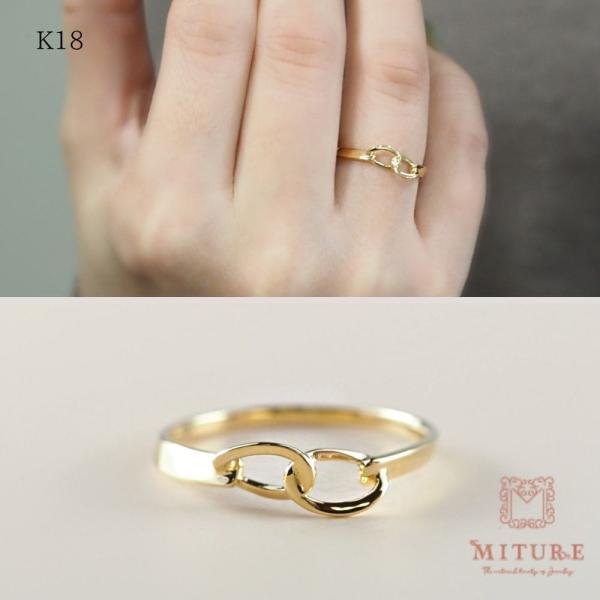 リング 指輪 K18 イエローゴールド  K18YG 18金 18k 喜平 チェーン リング 地金 指輪 鎖 ゴールド シンプル | 