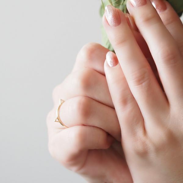 リング  指輪 ゴールド 18金 18k K18 猫 ネコ 猫耳 キャット レディース イエローゴールド  華奢 シンプル プレゼント ギフト |  | 02