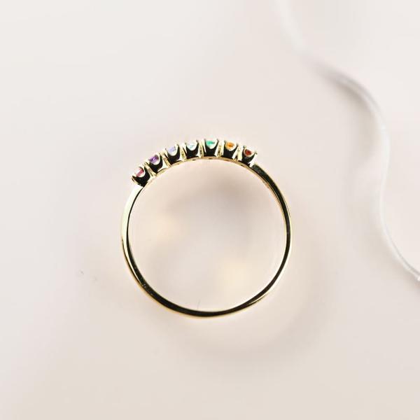 アミュレット レインボー 18金 18K 指輪 リング ゴールド 幸運 虹色 虹 ジュエリー レディース 天然石 重ねづけ |  | 03