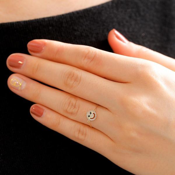 K18 k18 18金 指輪 リング チェーンリング チェーン スマイル パヴェ ニコ ニコちゃん ダイヤモンド ダイヤ かわいい |  | 02