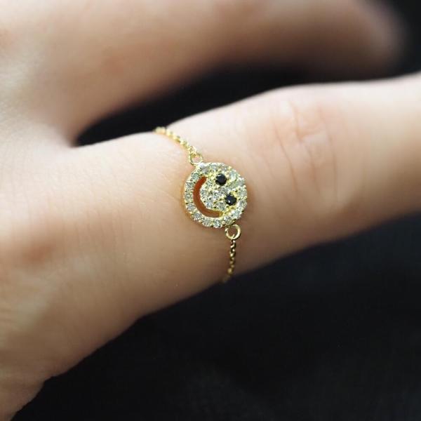 K18 k18 18金 指輪 リング チェーンリング チェーン スマイル パヴェ ニコ ニコちゃん ダイヤモンド ダイヤ かわいい |  | 07