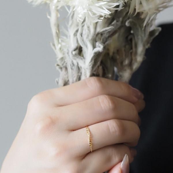 指輪 レディース 18金 フリーサイズ 18金指輪 リング チェーンリング 鎖 シンプル 重ね付け スクリュー 華奢 ジュエリー プレゼント おすすめ |  | 02