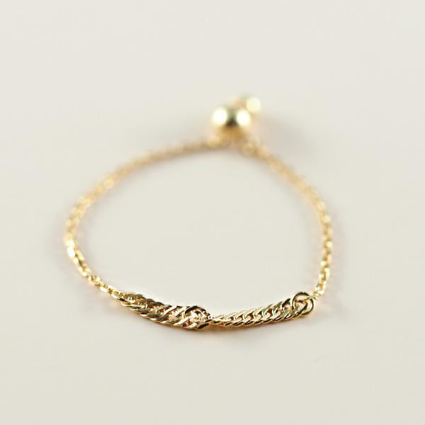 指輪 レディース 18金 フリーサイズ 18金指輪 リング チェーンリング