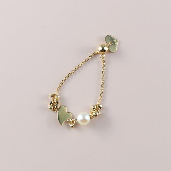 18金 リング 指輪 チェーンリング k18 鎖 あこや パール 真珠 ハート 重ね付け 女性 華奢 ジュエリー ブランド プレゼント おすすめ |  | 05