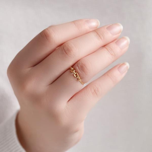 18金 リング 指輪 喜平 チェーンリング k18 鎖 シンプル 重ね付け カット小豆 太め ごつめ ボリューム ジュエリー ブランド おすすめ |  | 03