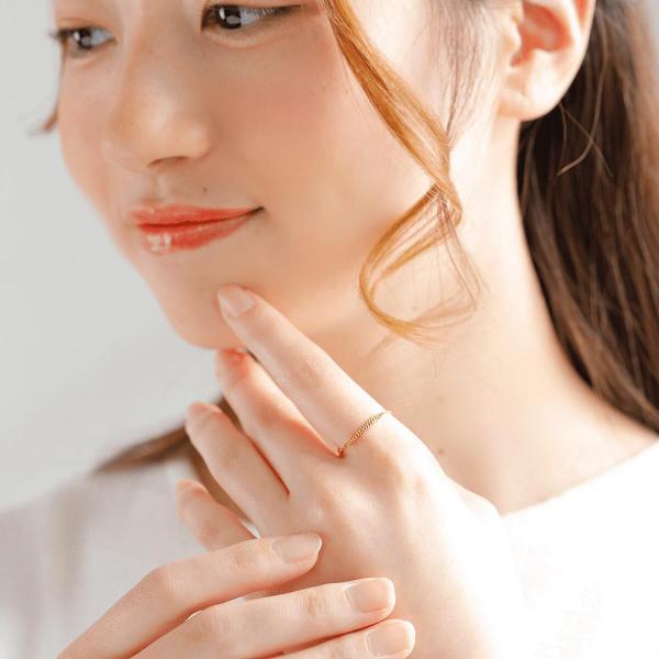 24金 リング 純金 ゴールド スクリューチェーン  k24 指輪 ゆびわ 鎖 シンプル 重ね付け 女性 華奢 ジュエリー ブランド プレゼント おすすめ |  | 01