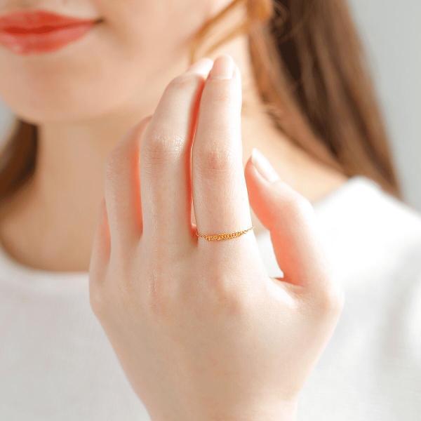 24金 リング 純金 ゴールド スクリューチェーン  k24 指輪 ゆびわ 鎖 シンプル 重ね付け 女性 華奢 ジュエリー ブランド プレゼント おすすめ |  | 06