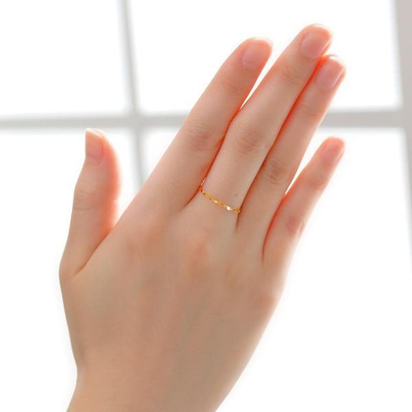 k24 24K 24金 指輪 ゆびわ リング チェーンリング チェーン ペタル ペタルチェーン 鎖 シンプル 重ね付け 女性 華奢 ジュエリー ブランド プレゼントの画像