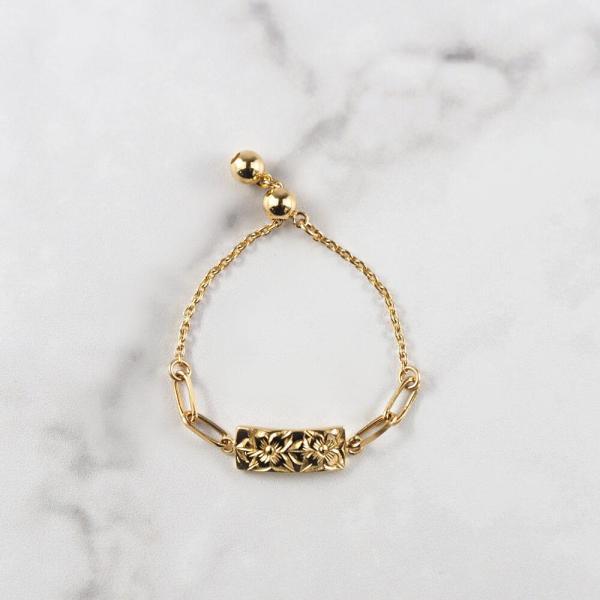 ハワイアンジュエリー 指輪 レディース 18金 フリーサイズ リング k18 K18 プルメリア ハワイ チェーンリング フリーサイズ 18金指輪 k18リング ゴールド |  | 05