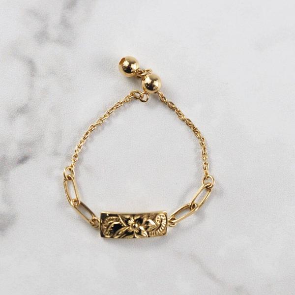 ハワイアンジュエリー 指輪 レディース 18金 フリーサイズ リング k18 K18 波 ウェーブ ハワイ チェーンリング フリーサイズ 18金指輪 k18リング ゴールド |  | 05