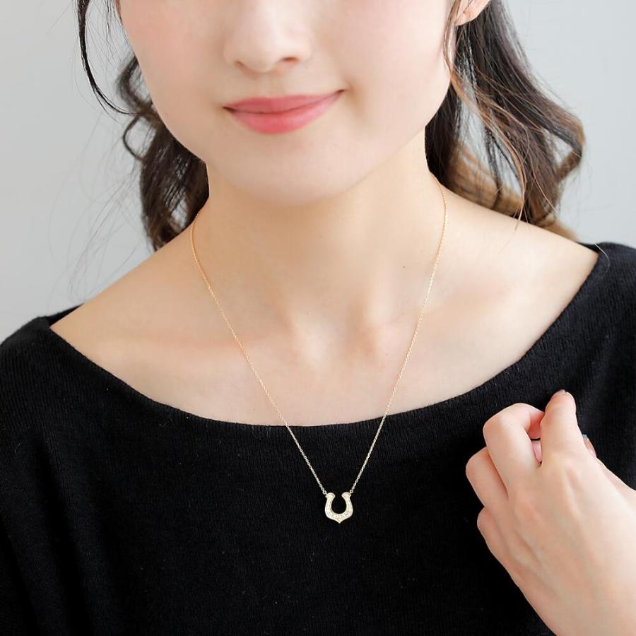 ネックレス レディース K18 18金K18YG  馬蹄 馬蹄ネックレス ホースシュー シンプル お守り チェーンネックレス 普段使いの画像