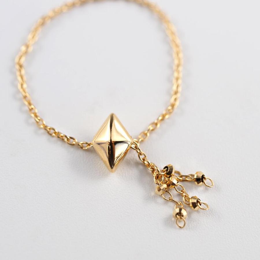 指輪  チェーンリング  チェーン 18金 ひし形 イエローゴールド スライド式 K18ゴールド ムーブ 調節 長さ調節 プレゼント MITURE ミチュール |  | 01