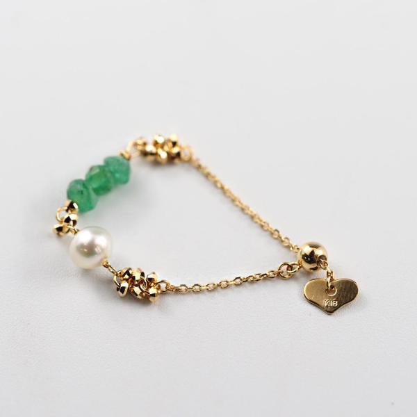 チェーンリング k18 18K 18金 指輪 ゆびわ 鎖 あこや パール 真珠 エメラルド グリーン 重ね付け リング 華奢 ジュエリー ブランド プレゼント おすすめ |  | 02